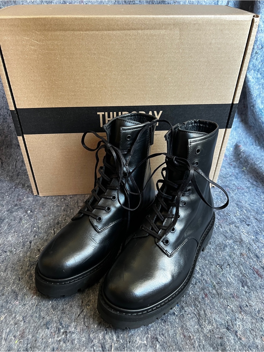 Thursday Boot Company Black Leather Combat Boots